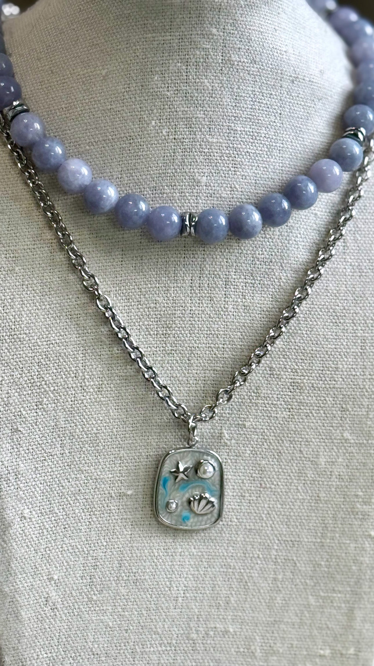 Blue Chalcedony Layered Necklace