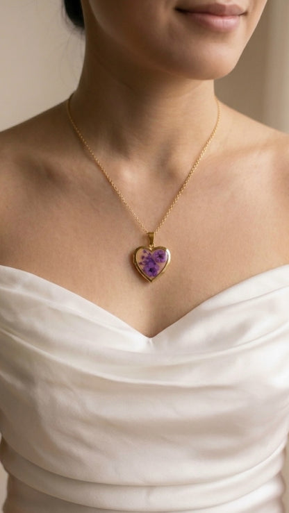 Real Flower Locket Necklace