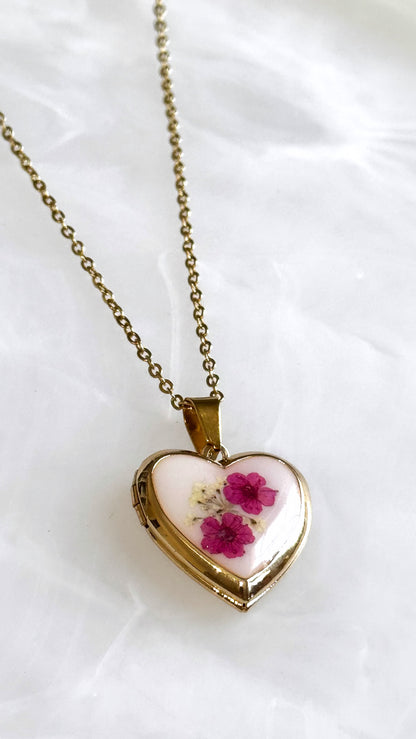 Real Flower Locket Necklace