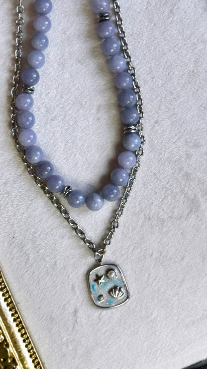 Blue Chalcedony Layered Necklace