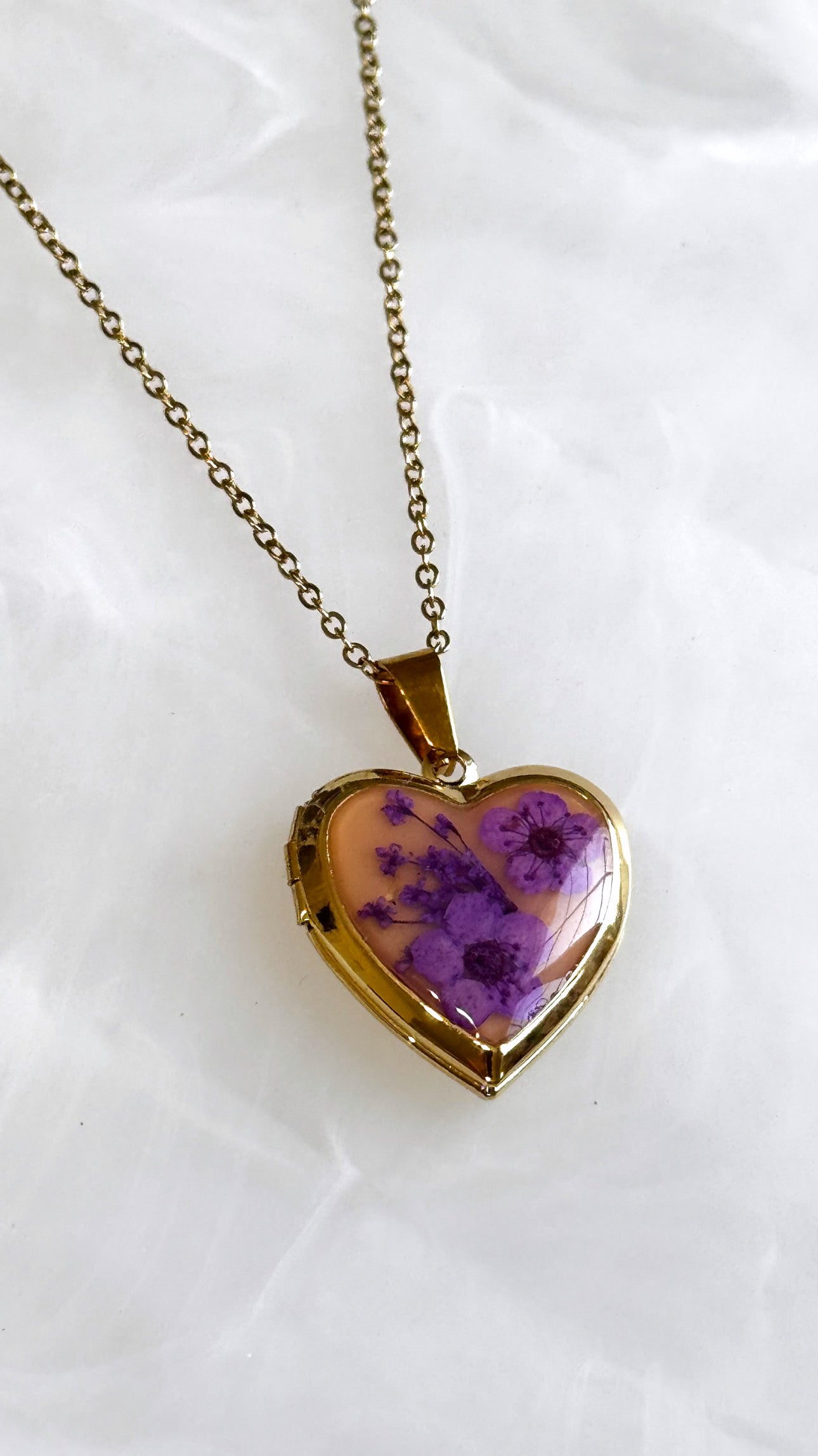Real Flower Locket Necklace