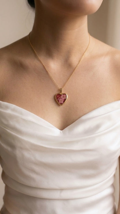 Real Flower Locket Necklace