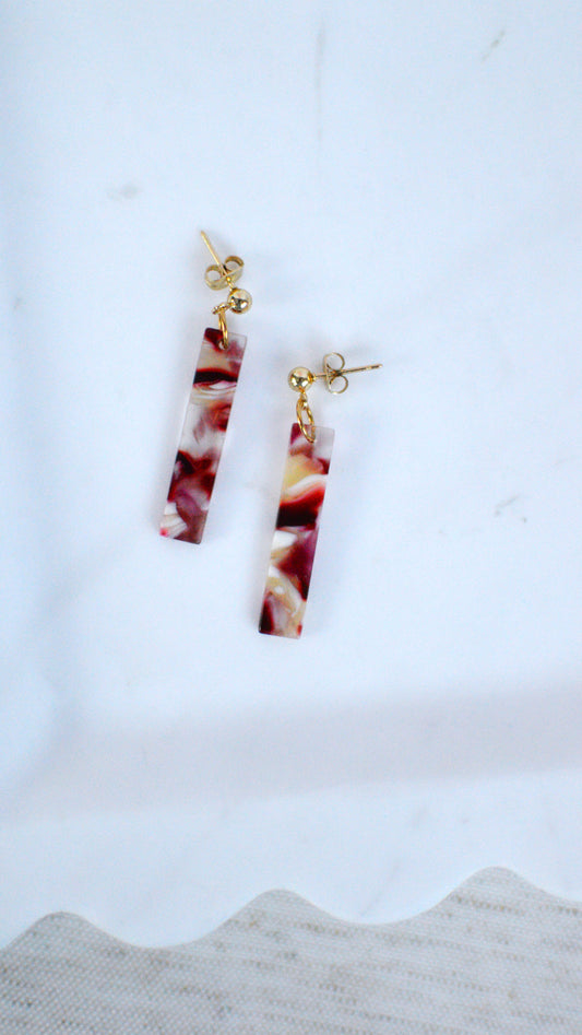 Rose Acetate Bar Earrings