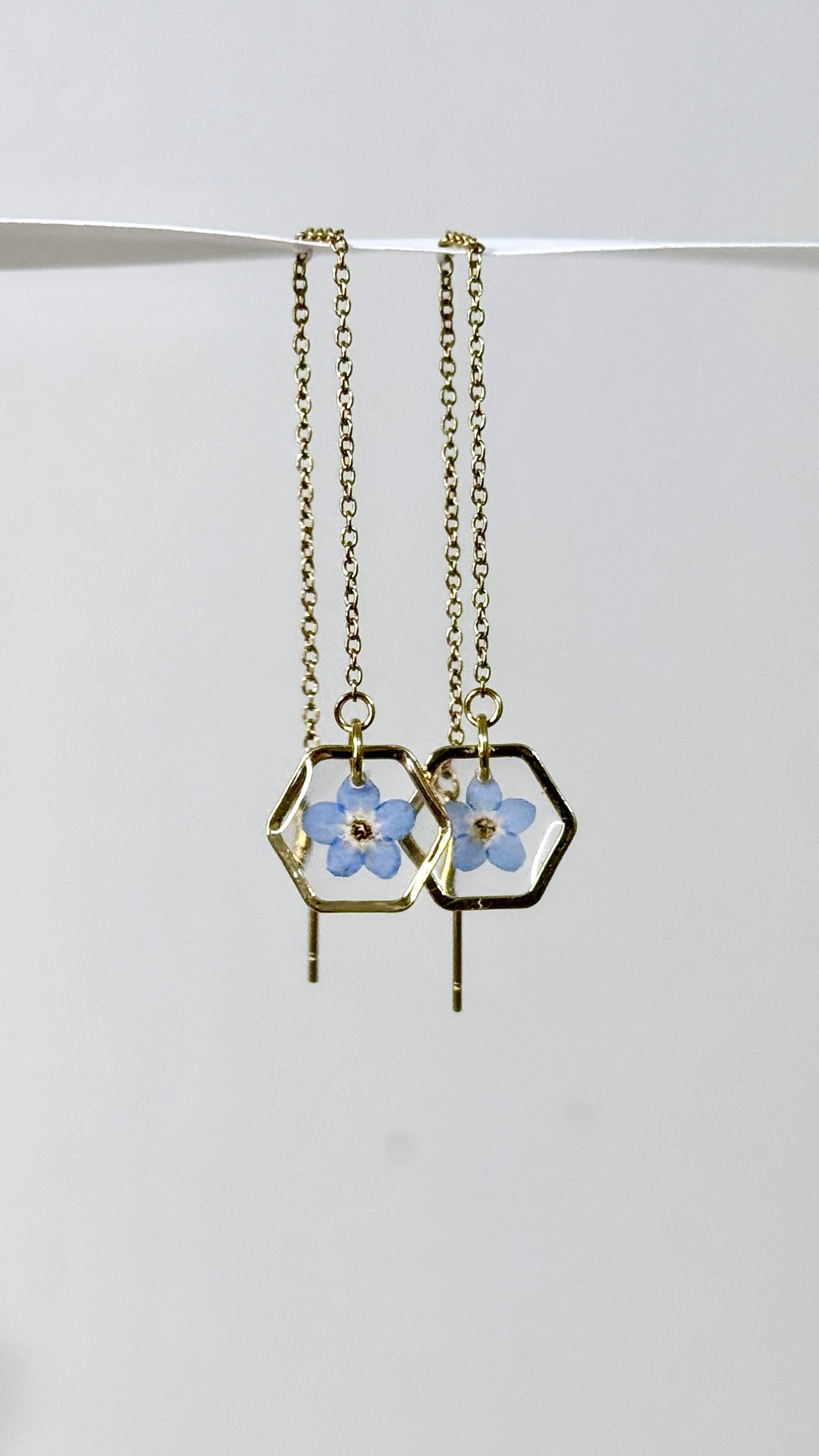 Forget me Not Threader Earrings