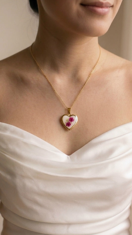Real Flower Locket Necklace