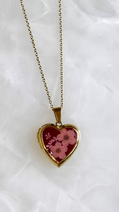 Real Flower Locket Necklace