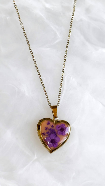 Real Flower Locket Necklace