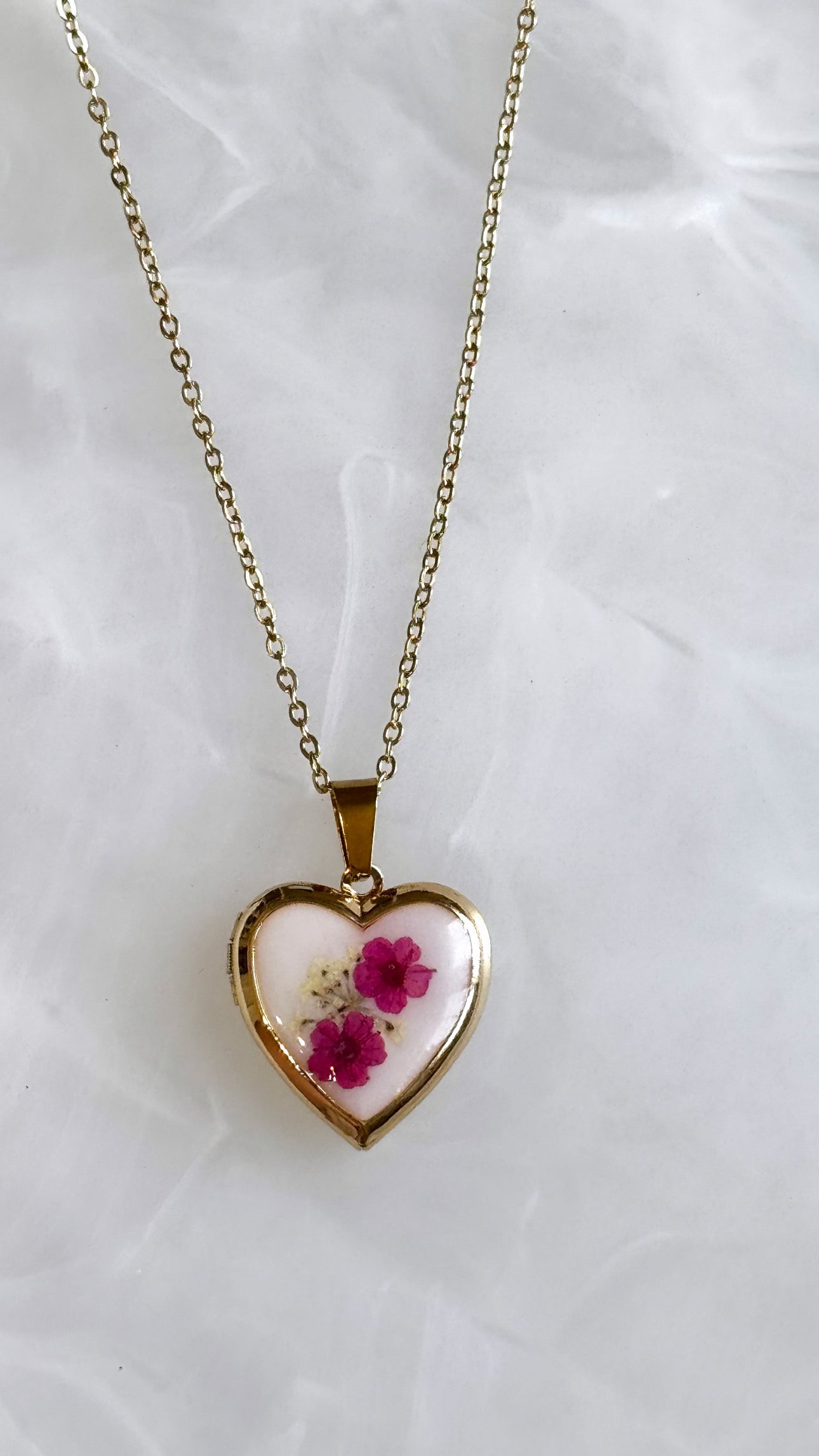 Real Flower Locket Necklace