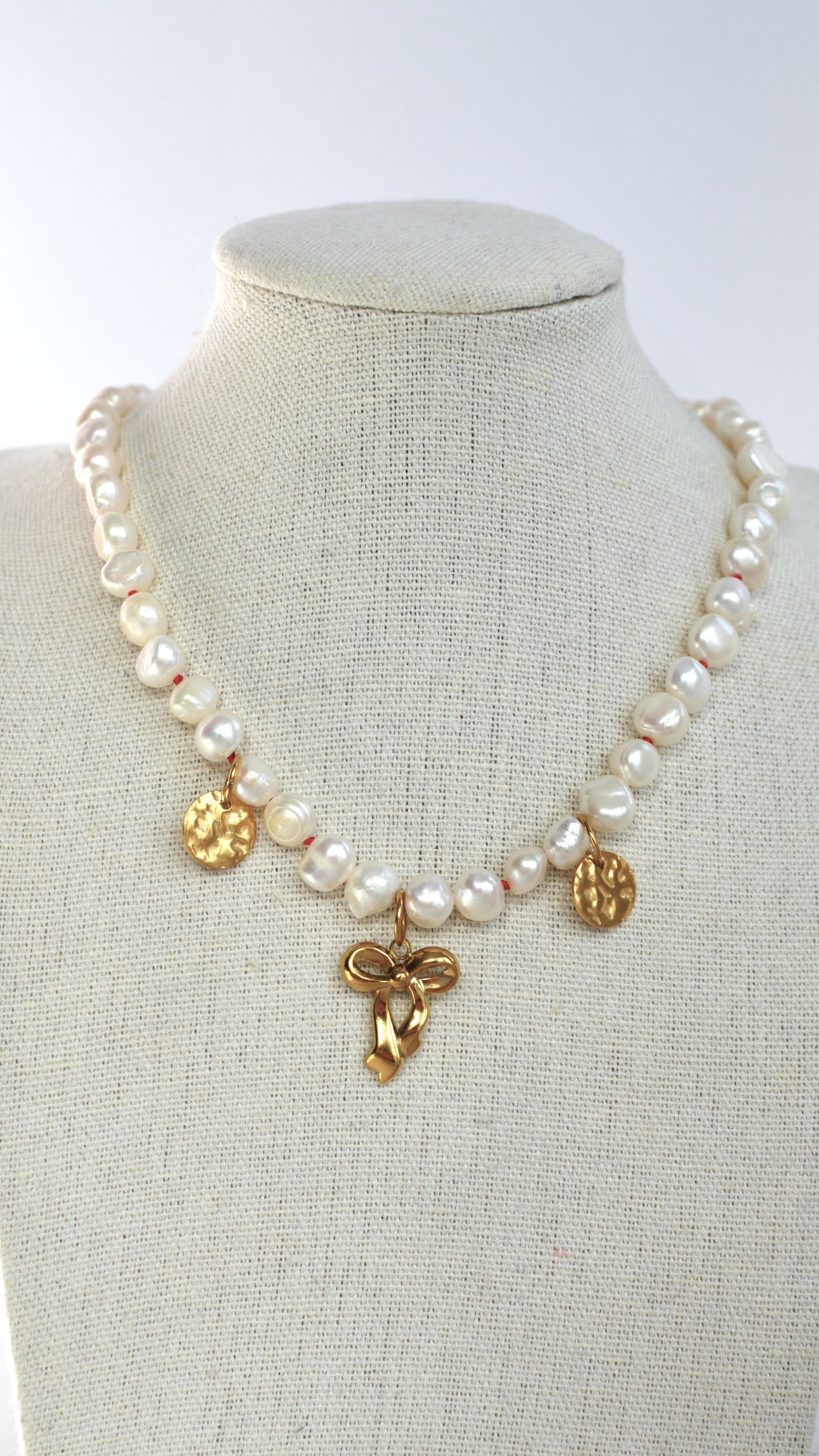 Knotted Pearl Necklace