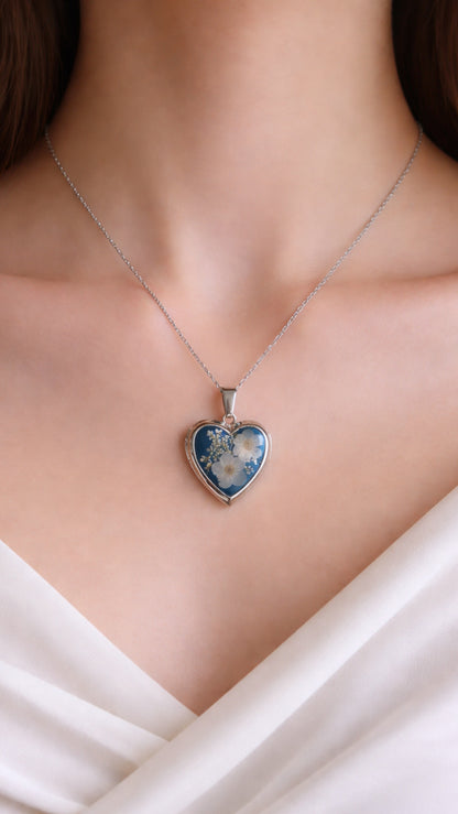Real Flower Locket Necklace