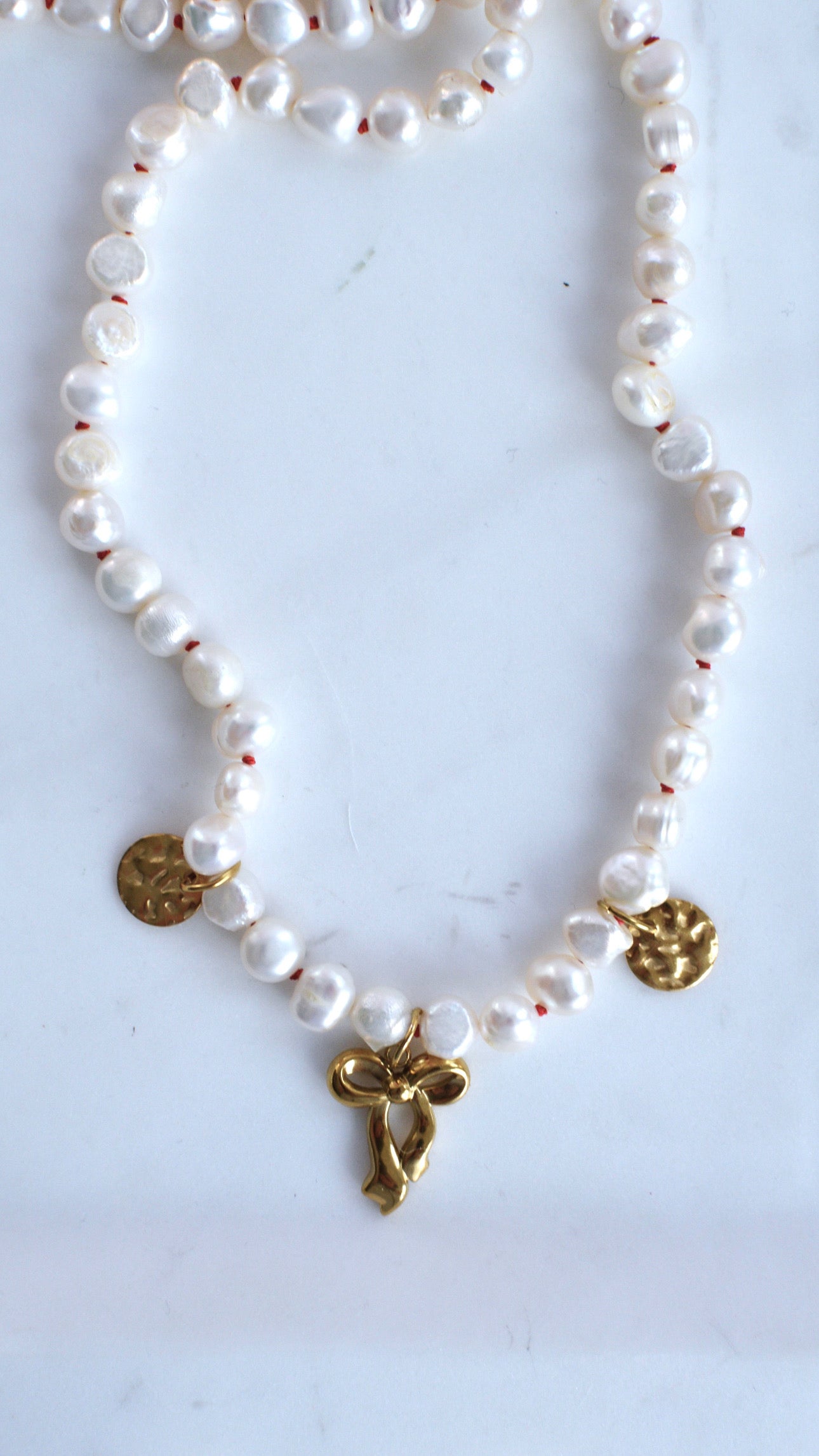 Knotted Pearl Necklace