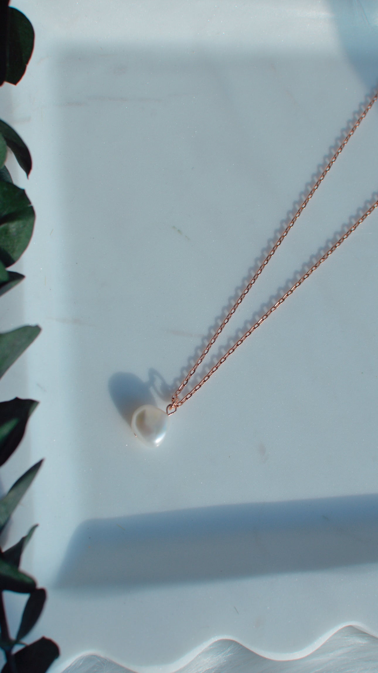 Rose Gold Pearl Necklace