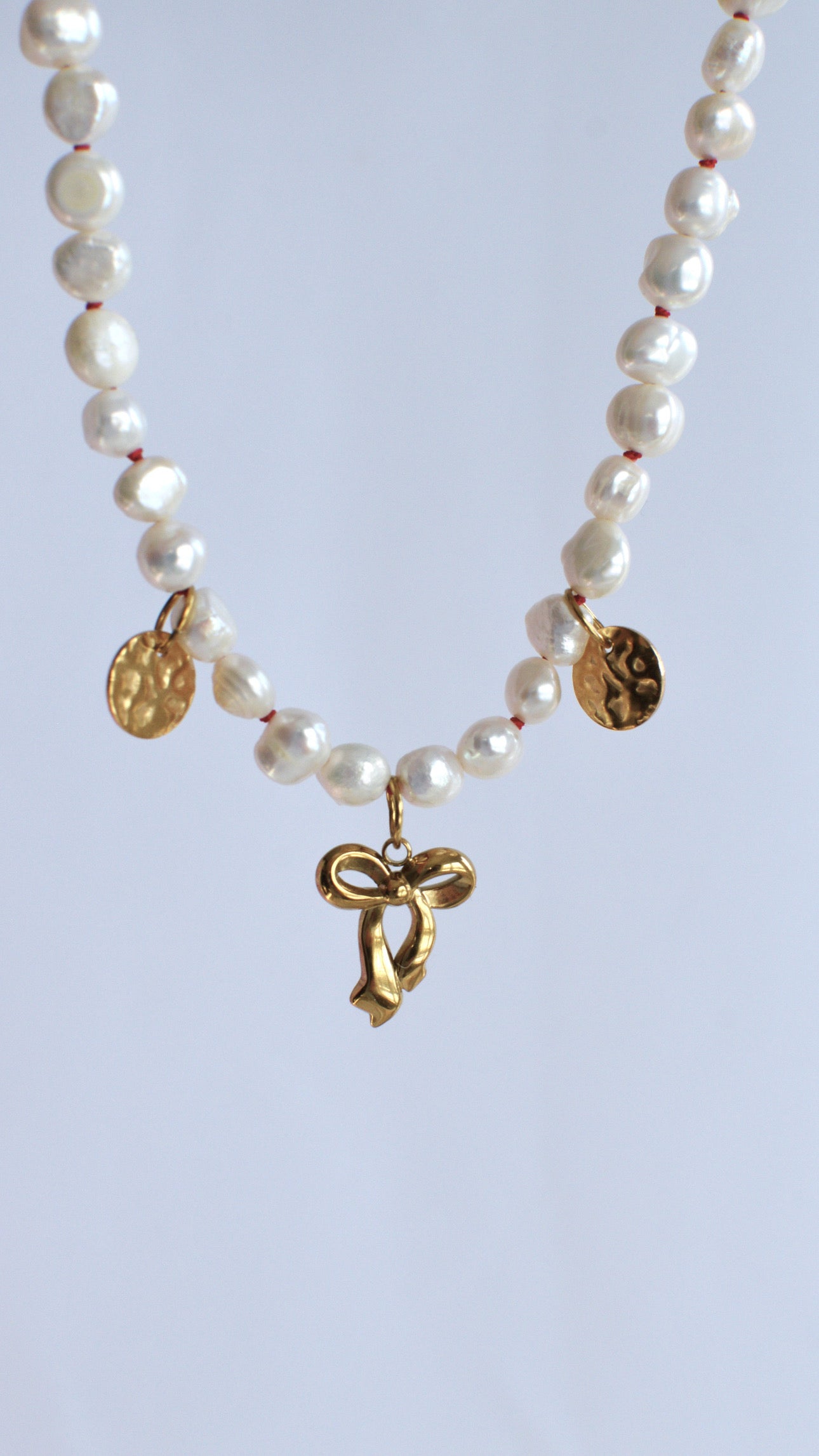 Knotted Pearl Necklace