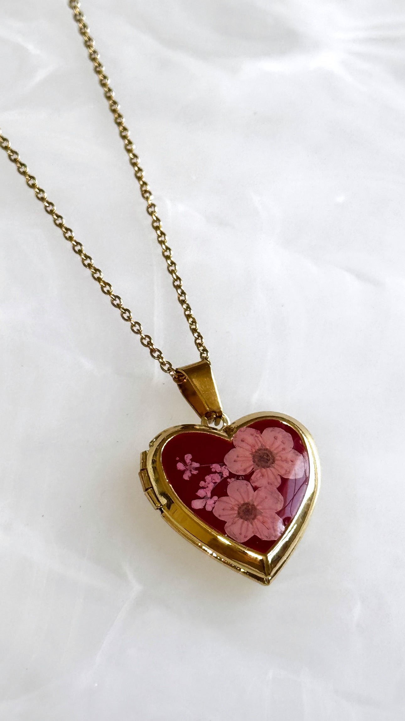Real Flower Locket Necklace