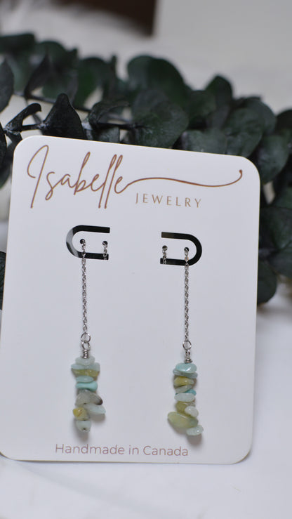 Threader Amazonite Earrings