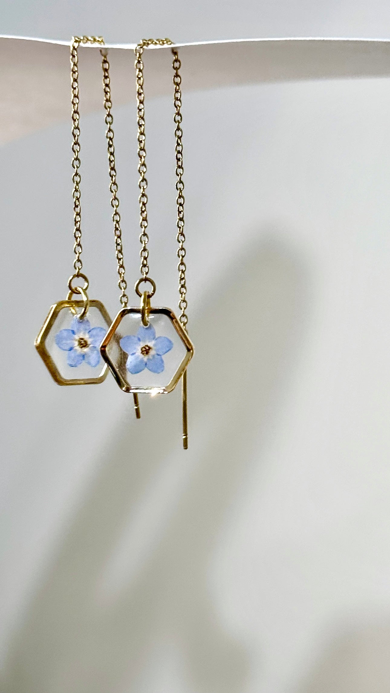 Forget me Not Threader Earrings