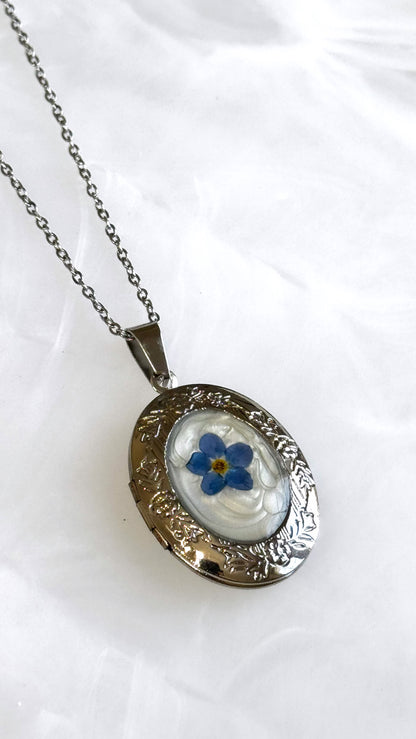Real Flower Locket Necklace