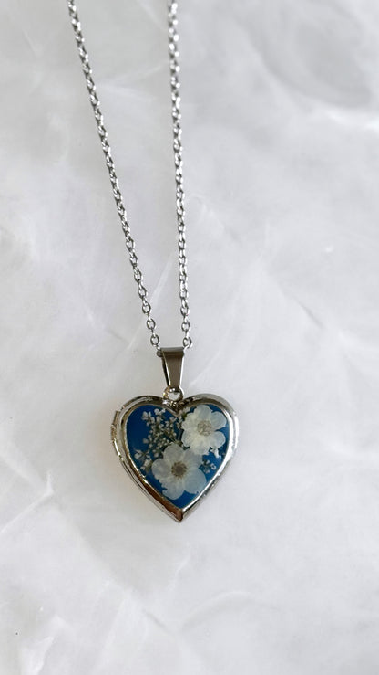 Real Flower Locket Necklace