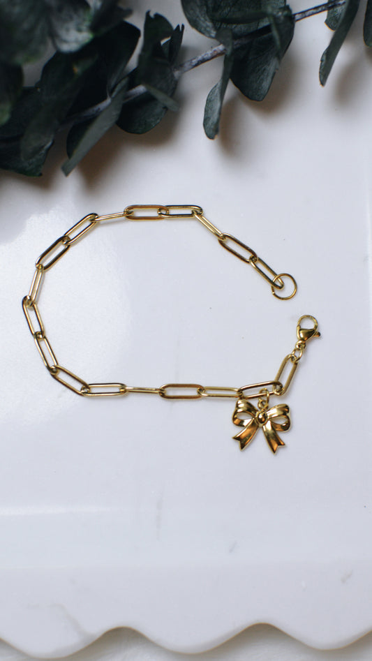 Bow Paperclip Bracelet