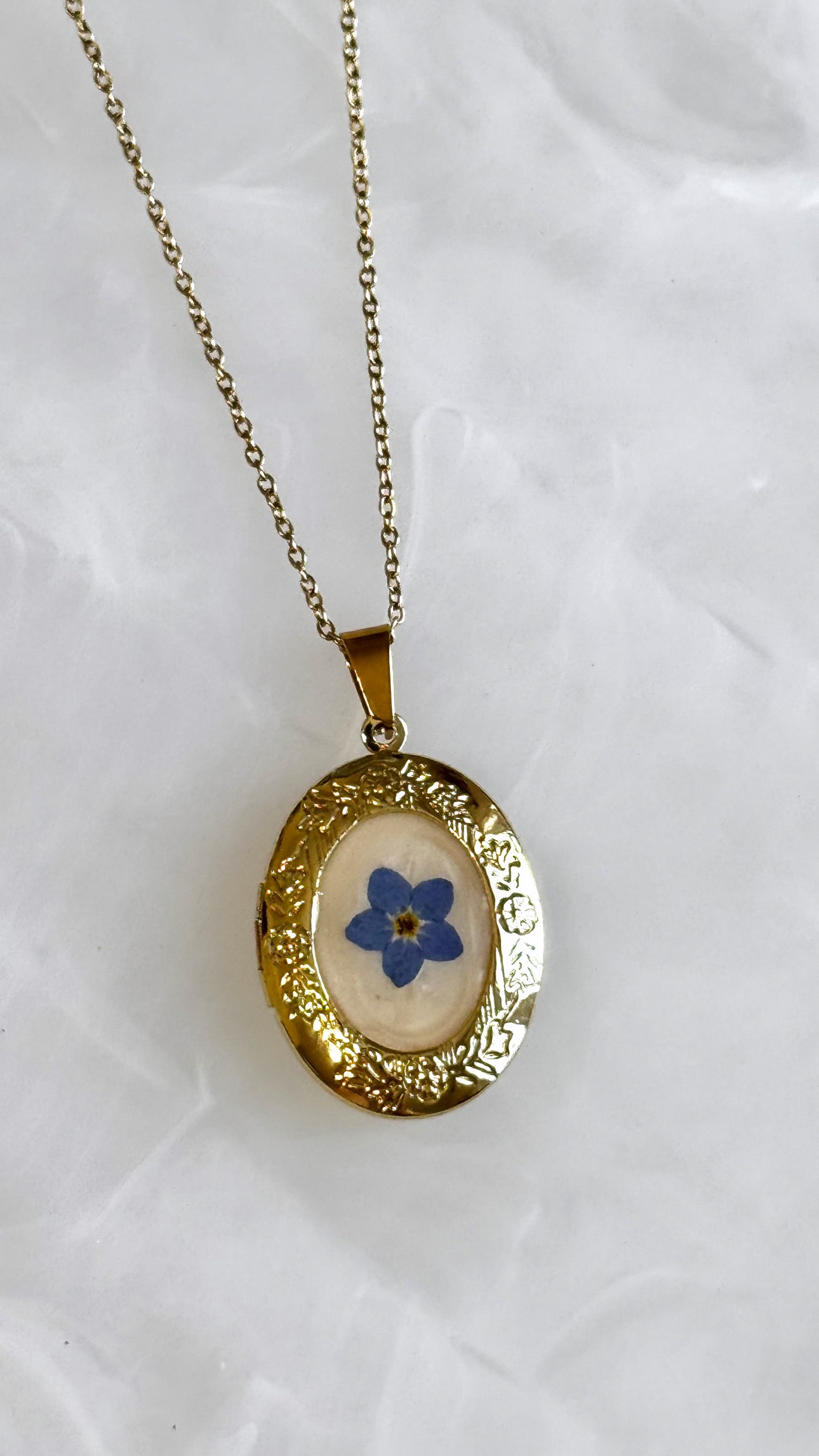 Real Flower Locket Necklace
