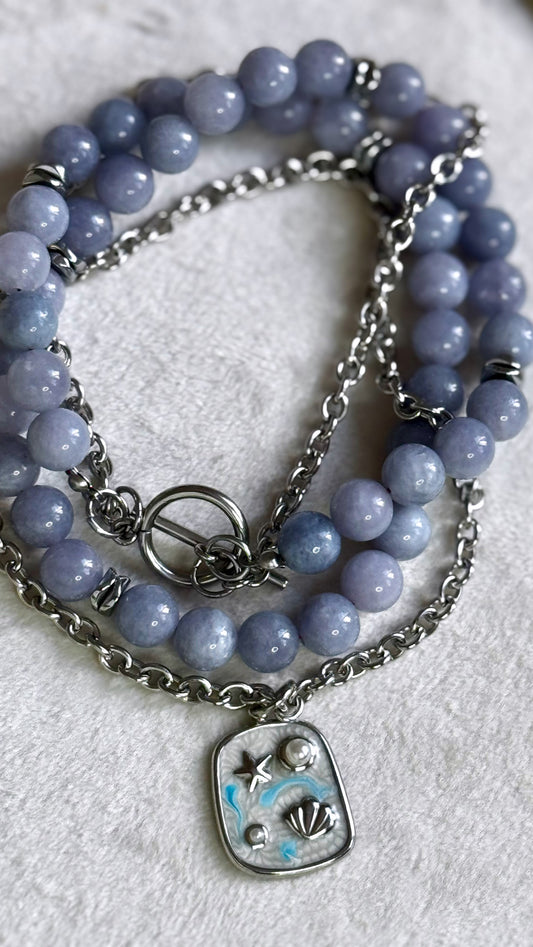 Blue Chalcedony Layered Necklace