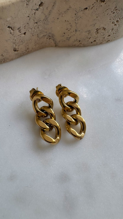 Cuban chain Earrings (Silver)